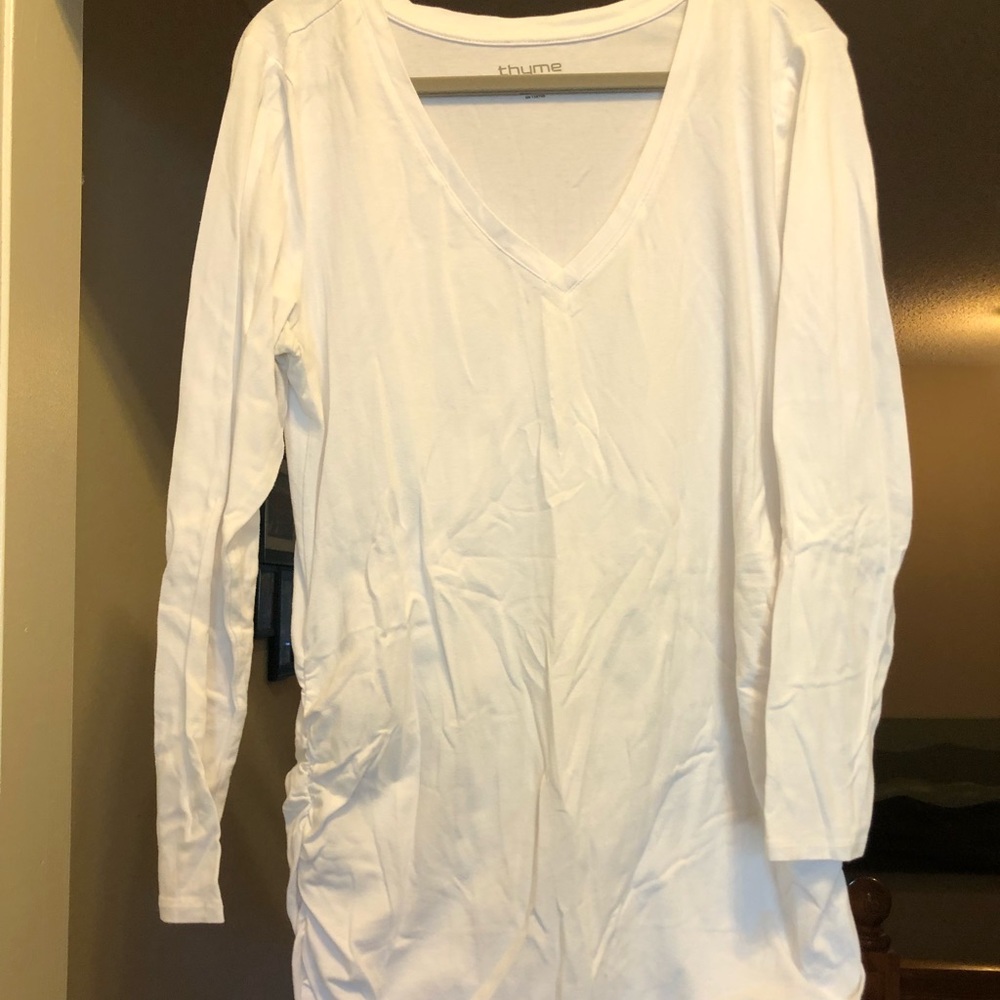 Long sleeve v neck maternity tee